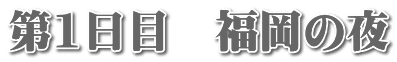 第1日目 福岡の夜