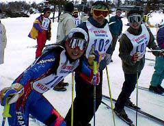 Ski base treatment at the start