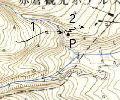 map of crossing point of Takisawa gorge